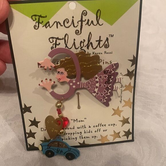 Karen Rossi Fanciful Flights #1 Mom Lapel Pin - Picture 1 of 9